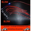 10 BLINK LED 5 mm BLAU 6 - 12 Volt fertig verltet Beleuchtung Auto Boot Heli