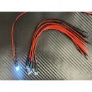 10x LED 3mm WEISS diffused 6-12V fertig verltet...