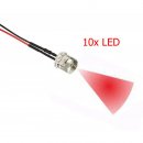 10x LED 5 mm ROT glasklar FLAT TOP 6-12V Beleuchtung Boot Flugzeug RC Car Auto