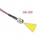 10x LED 5mm GELB glasklar FLAT TOP 6-12V Beleuchtung...