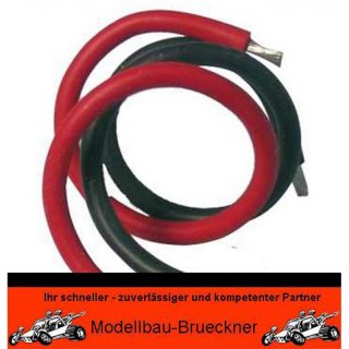 1 m Silikon-Litze Kabel 6,0 mm extrem geschmeidig rot/schwarz 