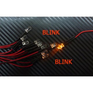 10 BLINK LED 3 mm GELB/ORANGE 6 -12 Volt fertig verltet Beleuchtung RC-CAR