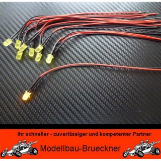 10 Stck LED 5 mm GELB 4,8 - 12 Volt fertig verltet Beleuchtung fr Ihr RC CAR FG Carson HPI Hurrax 