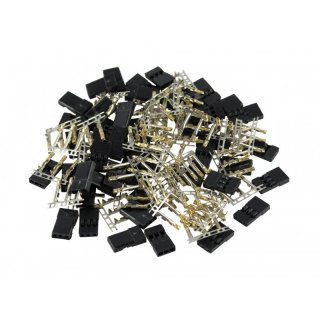 100 x Goldkontakt kompatibel mit JR - Buchse - Bulk - Crimpen Servo Stecker