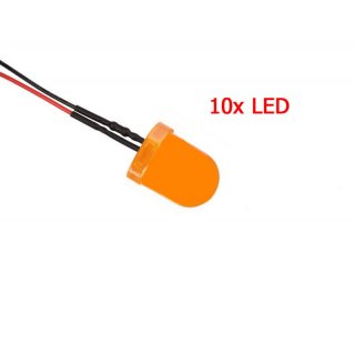 10x LED 10mm ORANGE 6-12V Beleuchtung RC Auto Straenschild Baustellenfahrzeug