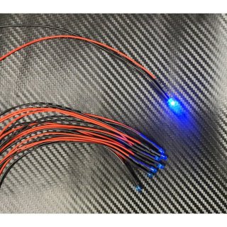 10x LED 5 mm BLAU gefrbt 6 - 12 Volt fertig verltet Beleuchtung Auto Polizei THW