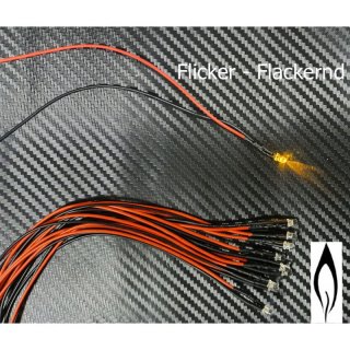 10x LED 3 mm GELB FLICKER - flackenrd 6-12V Modell Beleuchtung Krippe Feuer