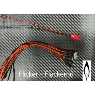 10x LED 3 mm ROT FLICKER - flackenrd 6-12V Modell-Beleuchtung Krippe Feuer 