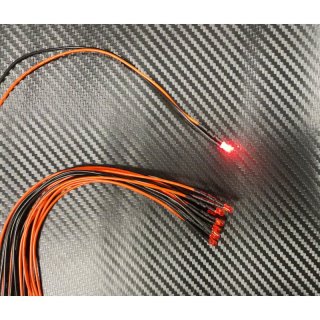 10x LED 3 mm ROT gefrbt 6 - 12 Volt fertig verltet Modell-Beleuchtung Eisenbahn Flugzeug