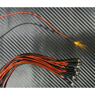 10x LED 3mm GELB glasklar 6 - 12 Volt fertig verltet Beleuchtung RC-Car Eisenbahn