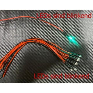 10x LED 3mm GRN BLINKEND glasklar 6-12 V Beleuchtung RC-Boot Flugzeug