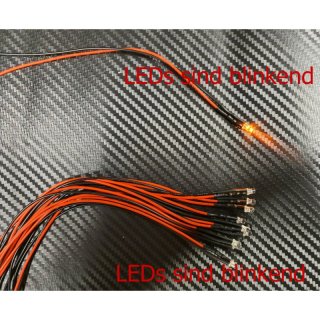 10x LED 3mm ORANGE BLINKEND glasklar 6-12 V Beleuchtung Pannen-/Straenfahrzeug