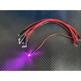 10x LED 3mm PINK 6 - 12 Volt Beleuchtung einbaufertig Eisenbahn Modellbau Haus