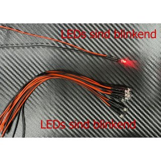 10x LED 3mm ROT BLINKEND glasklar 6-12 V Beleuchtung RC-Boot Flugzeug