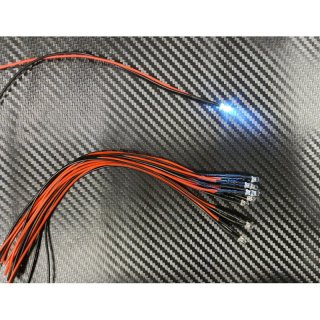 10x LED 3mm WEISS 6 - 12 Volt fertig verltet Modell-Beleuchtung Eisenbahn