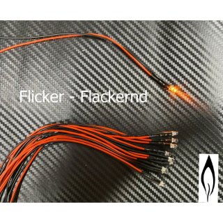 10x LED 3 mm ORANGE FLICKER FLACKERND 6-12 Volt Modell-Beleuchtung Krippe Feuer