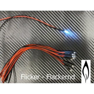 10x LED 5 mm WEI FLICKER FLACKERND 6-12 Volt Modell-Beleuchtung Eisenbahn Haus