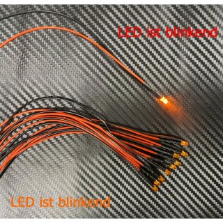 10x LED 5mm ORANGE Diffused BLINKEND 6-12V Modell Beleuchtung Straenfahrzeug