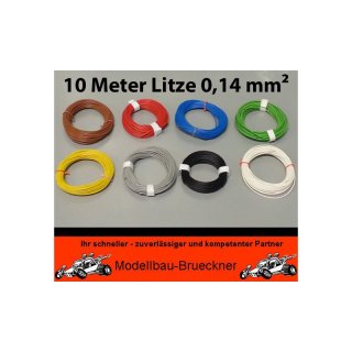 1x 10 Meter Kabel Ring PVC Litze 0,14 mm 18 x 0,10mm Beleuchtung Eisenbahn 