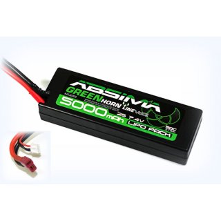 2S 7,4 Volt LiPo Akku 5000 mAh 50C T-Plug Hardcase fr RC Car Basher Brushless