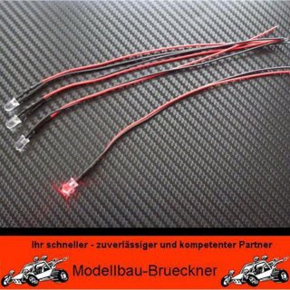 4 Stck LED 5 mm ROT 4,8 - 12 Volt fertig verltet Beleuchtung FG Boot Flugzeug Heli