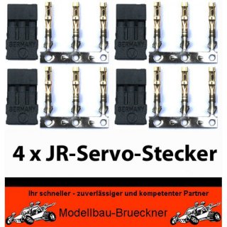 4 x JR-Servo Stecker zum Crimpen fr Hitec Multiplex Graupner Savx Thunder Tiger Servos