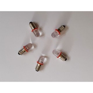 5x LED ROT 6 Volt E10 Schraubgewinde Birne Lmpchen Schraubbirne Beleuchtung