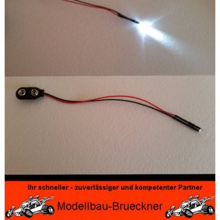 LED Beleuchtung 9 Volt mit Kabel und Stecker 9 Volt Block