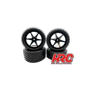 Reifen Rder Rderset Off-Road Buggy 4WD v/h schwarz Felgen 1:10 HRC61105S