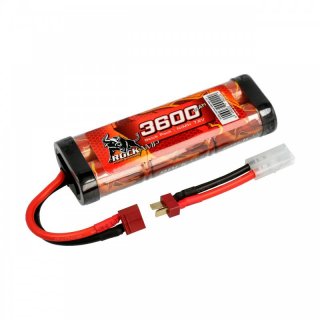 Robitronic NiMH Akku 3600mAh 7,2V Stick Race-Pack T-Stecker & Tamiya RC Fahrakku